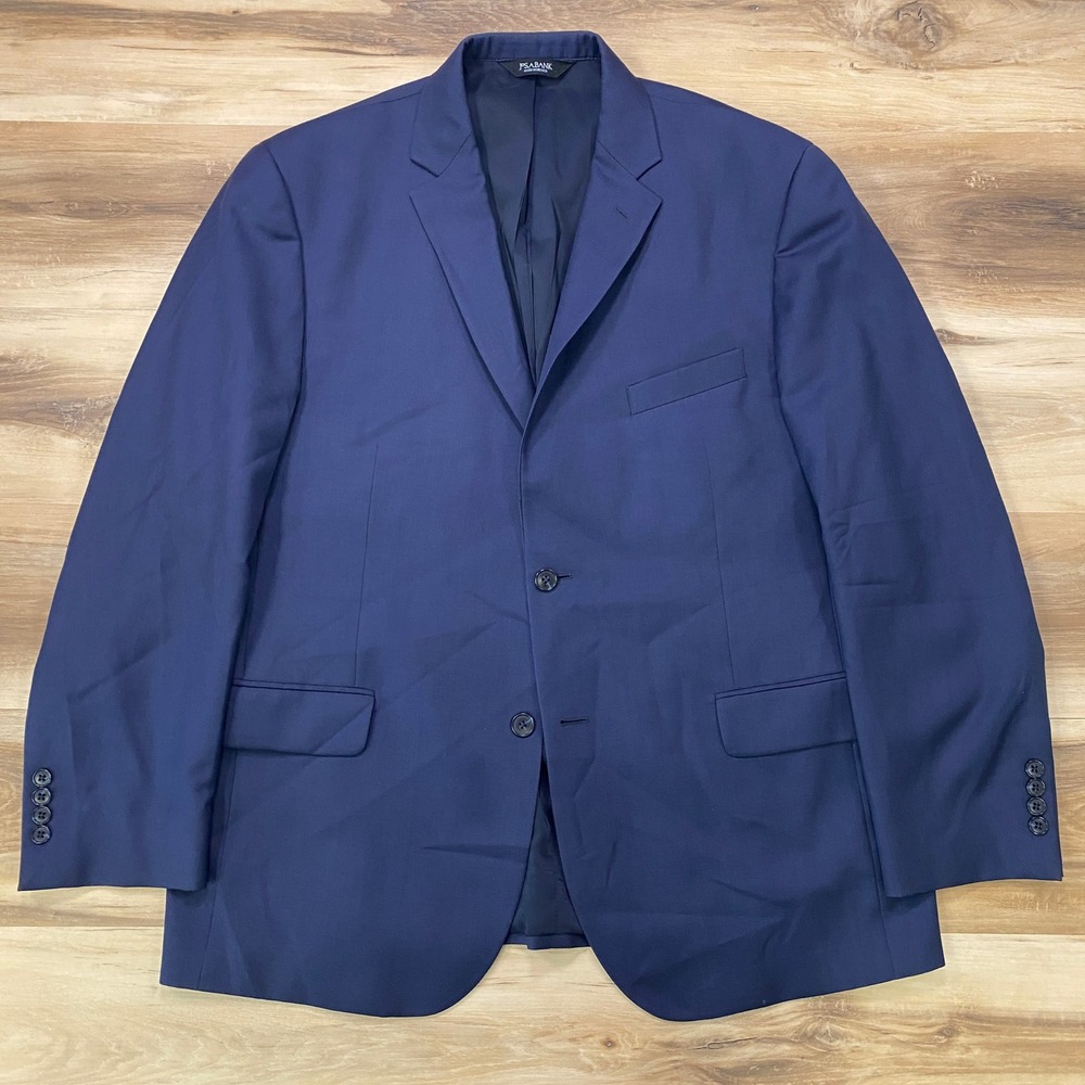 Jos. A. Bank Traveler Blazer 46R Navy Blue Wool Tailored Fit Two Button Jacket
